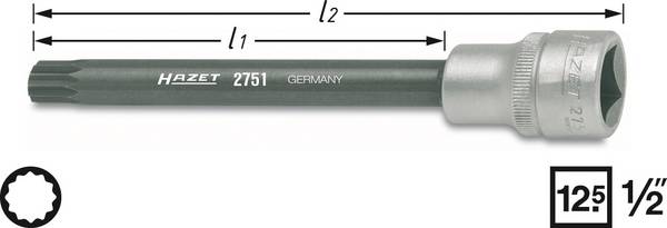 Hazet 2751 Steckschlüssel-Bit-Einsatz  1/2" (12.5 mm)  2751