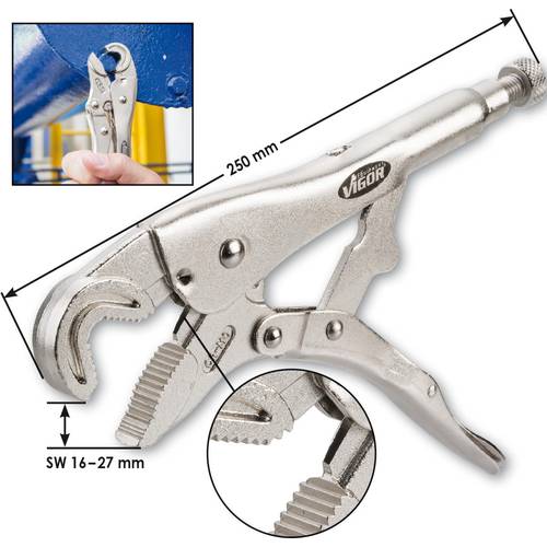 Vigor V3739 Gripzange Gerade mit Prismenaussparung 250 mm