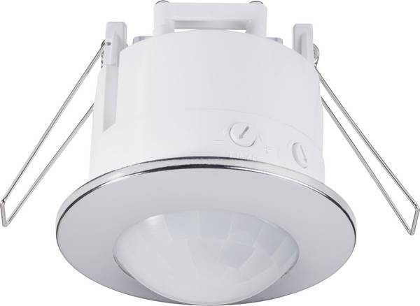 Renkforce 1289331 Decke, Einbau PIR-Bewegungsmelder 360 ° Relais Chrom IP20