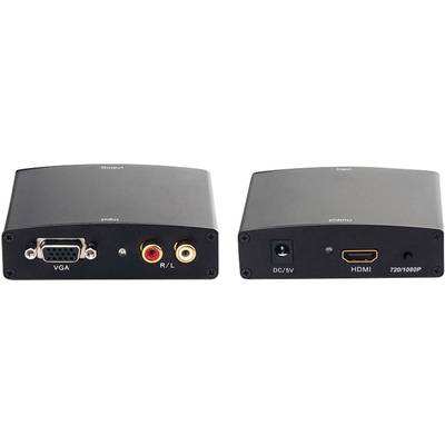 AV Konverter [VGA, Cinch - HDMI] 1600 x 1200 Pixel Inakustik VGA+Audio naar HDMI met scaler
