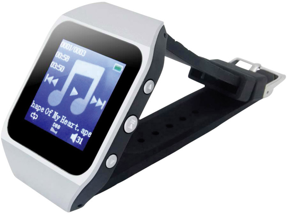 MP3PlayerUhr, MP4PlayerUhr Difrnce MP1509 4 GB Silber Bluetooth
