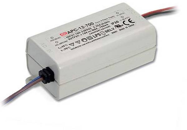MEAN WELL APC-12-700 LED-Treiber Konstantstrom 12 W 0.7 A 9 - 18 V/DC nicht dimmbar, Überlastschutz 1 St.
