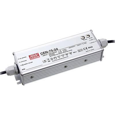 Mean Well CEN-75-24 LED-Treiber, LED-Trafo  Konstantspannung, Konstantstrom 75 W 0 - 3.15 A 18 - 24 V/DC dimmbar, PFC-Sc
