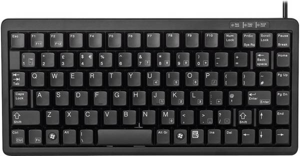 CHERRY Slim-Line USB/PS2 USB Tastatur Deutsch, QWERTZ Schwarz