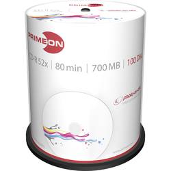 Image of Primeon 2761106 CD-R 80 Rohling 700 MB 100 St. Spindel Bedruckbar
