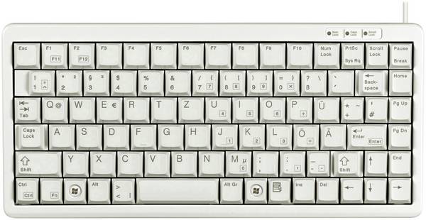 CHERRY Slim-Line USB/PS2 USB Tastatur Deutsch, QWERTZ Grau