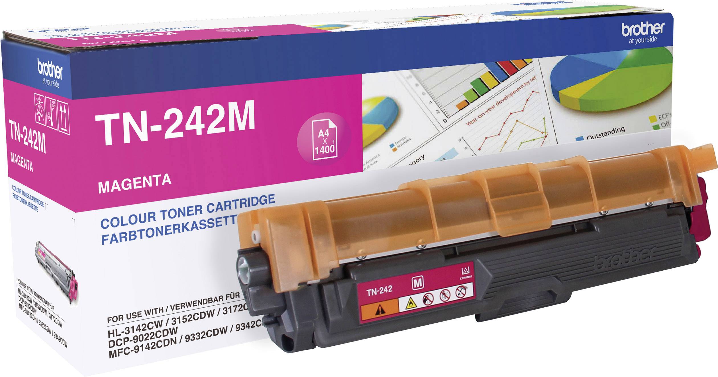 Brother Tonere TN-242M Original Magenta 1400 Sider TN-242 M