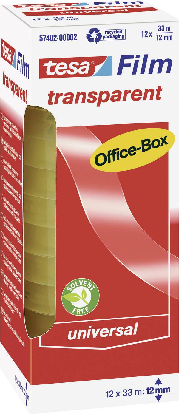 tesa OFFICE-BOX 57402-00002-01 tesafilm  Transparent (L x B) 33 m x 12 mm 12 St.