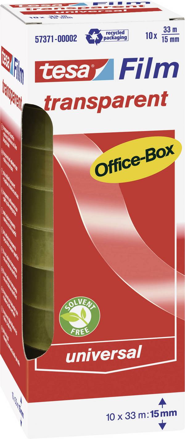 tesa OFFICE-BOX 57371-00002-06 tesafilm  Transparent (L x B) 33 m x 15 mm 10 St.