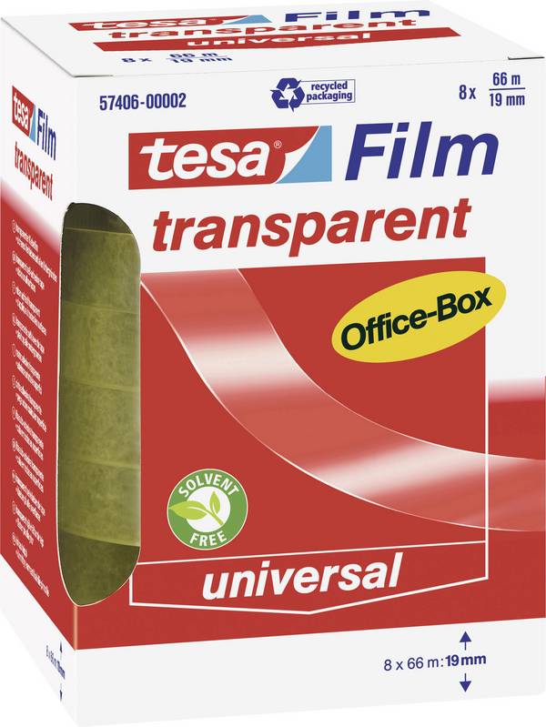 tesa OFFICE-BOX 57406-00002-01 tesafilm  Transparent (L x B) 66 m x 19 mm 8 St.