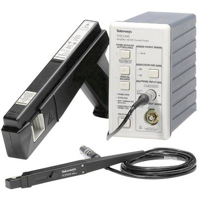 Strommessgerät mit Sonde und Anzeigegerät. Führt Messungen von Wechsel- und Gleichstrom durch, geeignet für verschiedene Spannungsbereiche.