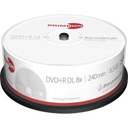Image of Primeon 2761251 DVD+R DL Rohling 8.5 GB 25 St. Spindel Silber Matte Oberfläche