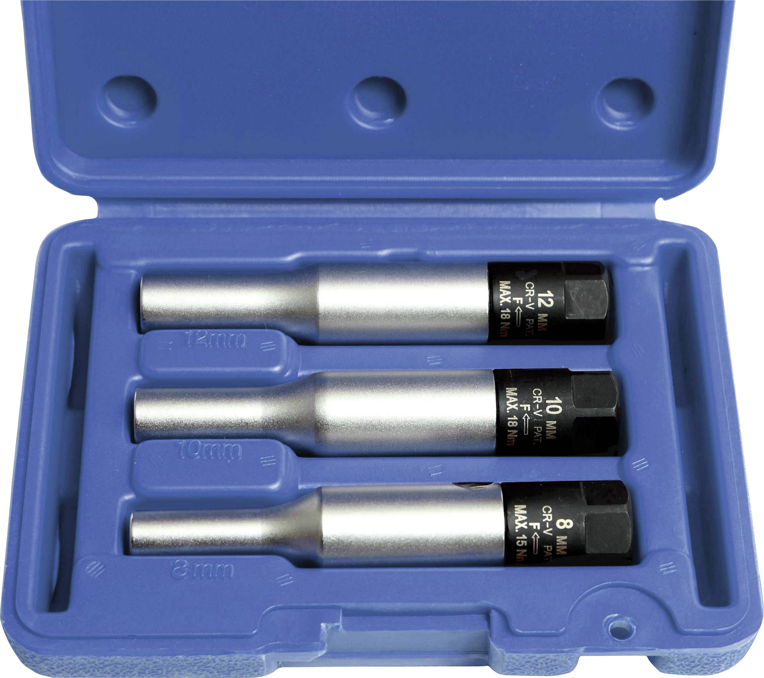 KUNZER Außen-Sechskant Zündkerzeneinsatz-Set 3teilig 3/8\" (10 mm) Produktabmessung, Länge 108 mm Kun