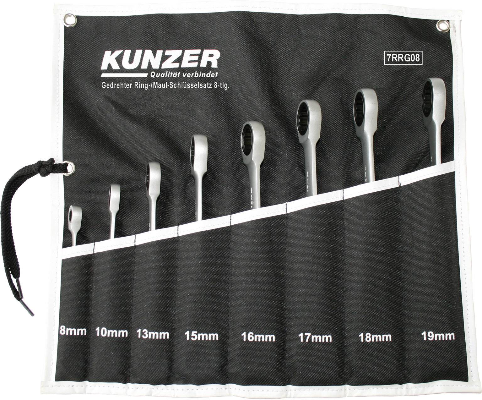 Kunzer 7RRG08 Gaffelnøgle-sæt 8 dele 8 - 19 mm