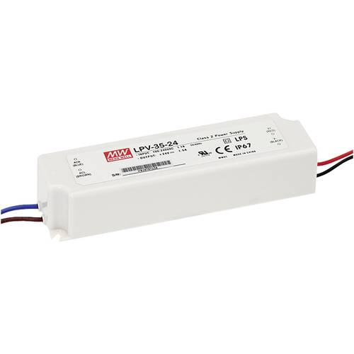 MEAN WELL LPV-35-24 LED-Trafo Konstantspannung 36 W 0 - 1.5 A 24 V/DC nicht dimmbar, Überlastschutz 1 St.