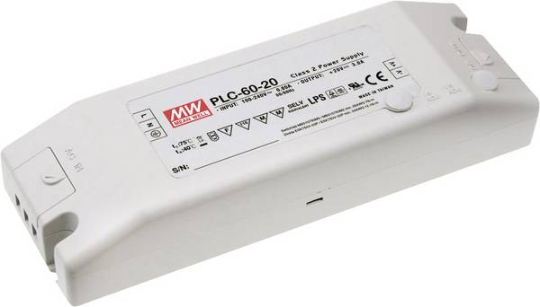 MEAN WELL PLC-60-36 LED-Treiber, LED-Trafo Konstantspannung, Konstantstrom 61 W 1.7 A 36 V/DC nicht dimmbar, PFC-Schaltkreis, Überlastschutz, Möbelzulassung 1 St.