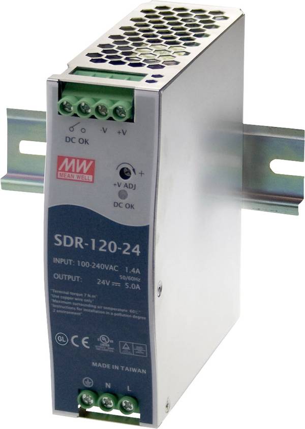 MEAN WELL SDR-120-12 Hutschienen-Netzteil (DIN-Rail) 12 V/DC 10 A 120 W Anzahl Ausgänge:1 x Inhalt 1 St.