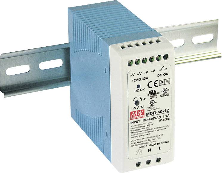 MEAN WELL Hutschienen-Netzteil (DIN-Rail) Mean Well MDR-40-12 12 V/DC 3.33 A 40 W 1 x