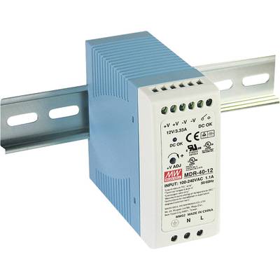 MW Mean Well MDR-40-12 Hutschienen-Netzteil (DIN-Rail) 12 V/DC 3.33 A 40 W Anzahl Ausgänge:1 x Inhalt 1 St.