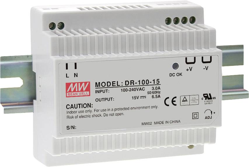MDR-100-24 ; Hutschienennetzteil Hutschienen Netzteil 96W 24V 4A ; MeanWell