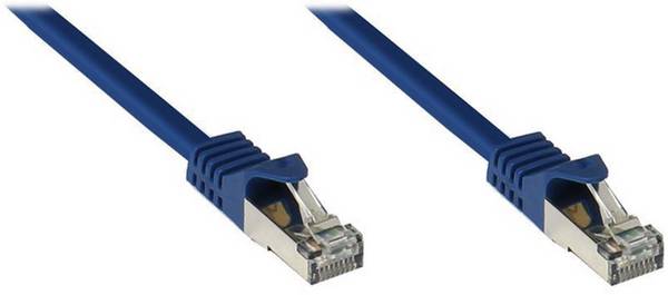 Good Connections® RJ45 Patchkabel mit Cat. 7 Rohkabel und Rastnasenschutz (RNS®), S/FTP, PiMF, 500MHz, blau, 2m