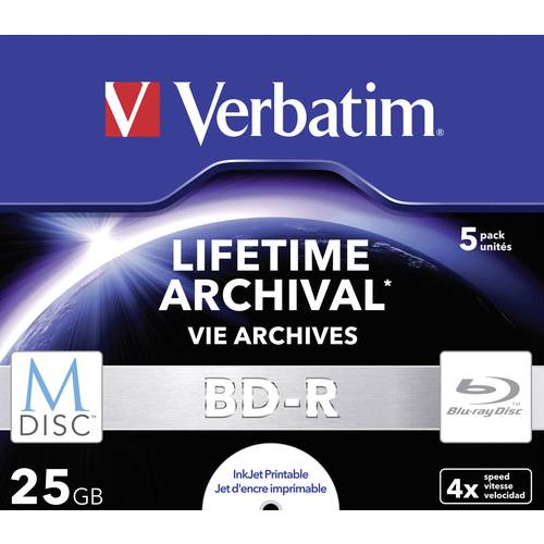 Verbatim 43823 M-DISC Blu-ray Rohling 25 GB 5 St. Jewelcase Bedruckbar