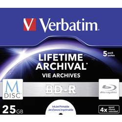 Image of Verbatim 43823 M-DISC Blu-ray Rohling 25 GB 5 St. Jewelcase Bedruckbar