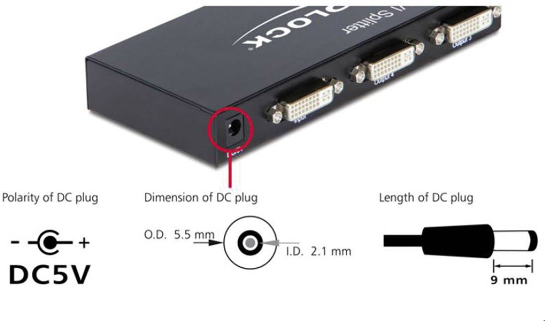 Delock 87640 4 Port DVI-Splitter 1920 x 1080 Pixel Schwarz-2