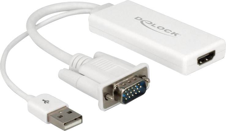 Delock Delock Adapter VGA + Audio zu HDMI mit Kabel weiss