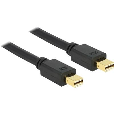 Delock Mini-DisplayPort Anschlusskabel Mini DisplayPort Stecker, Mini DisplayPort Stecker 1.00 m Schwarz 83473 vergoldet