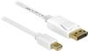 Delock Mini-DisplayPort / DisplayPort Adapterkabel Mini DisplayPort Stecker, DisplayPort Stecker 7.00 m Weiß 83485 vergoldete Steckkontakte DisplayPort-Kabel