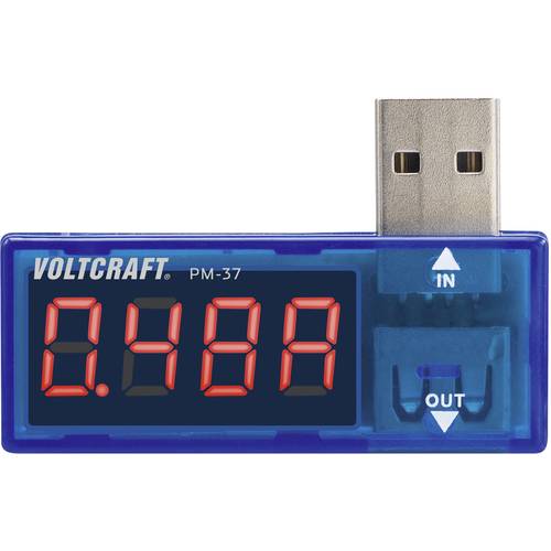 VOLTCRAFT PM-37 USB Tester digital CAT I Anzeige (Counts): 999