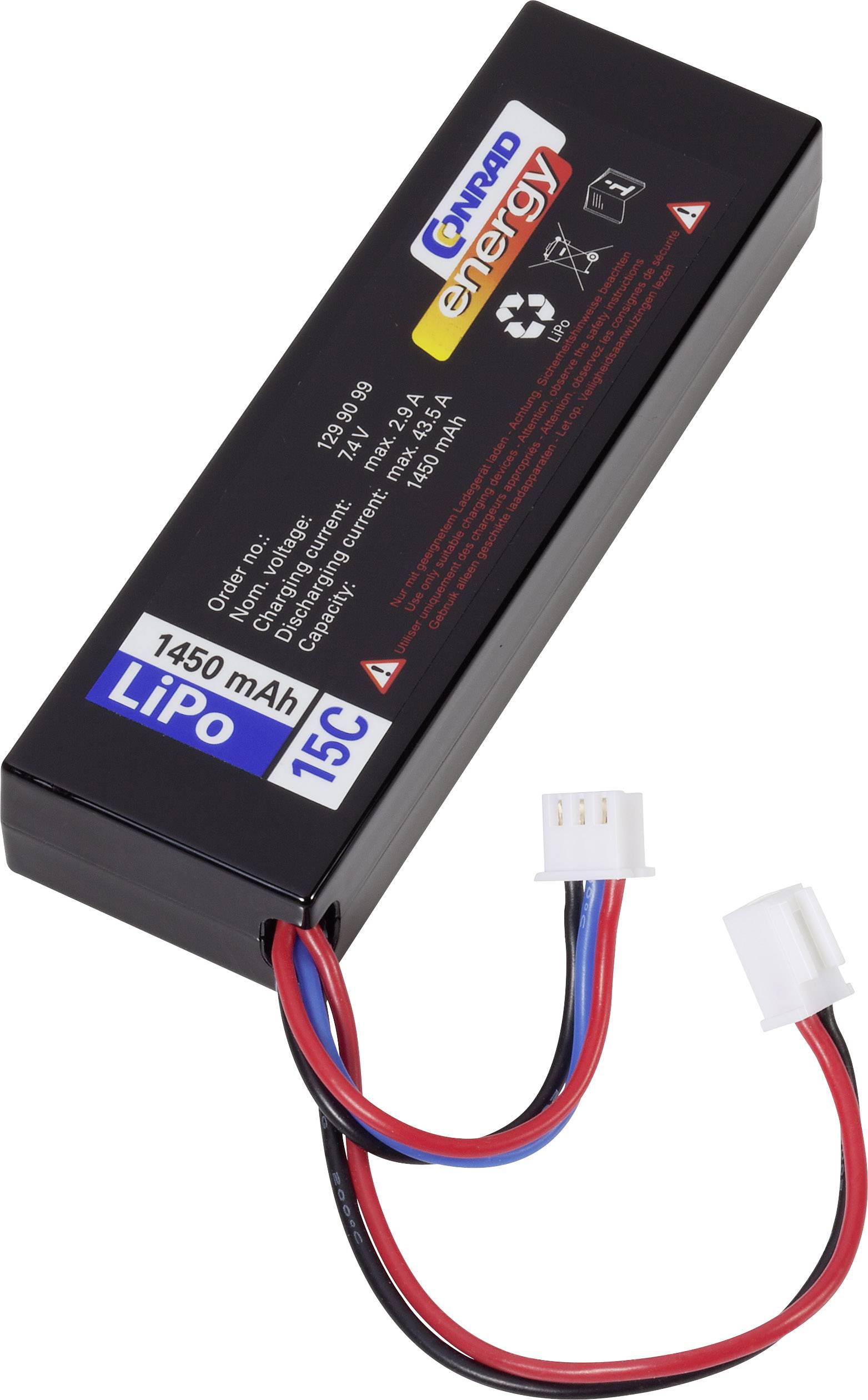 CONRAD Modellbau-Akkupack (LiPo) 7.4 V 1450 mAh 15 C Conrad energy Hardcase Micro-Car-Stecker