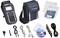 Ein elektrisches Prüfgerät mit Tasche, Prüfspitzen, Kabeln und Batterien. Zubehör wie Software-CD und Anleitungen sind ebenfalls enthalten.