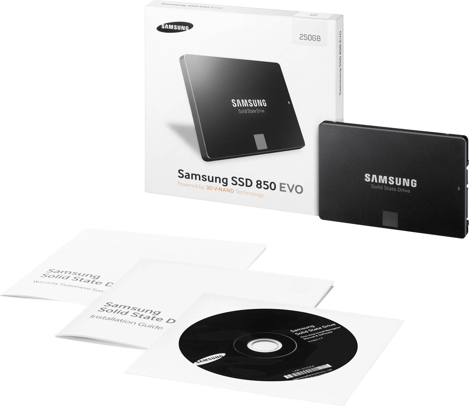 Samsung 850 Evo 250 GB Interne SATA SSD 6.35 cm (2.5 Zoll) SATA 6 Gb/s Retail MZ-75E250B/EU-9
