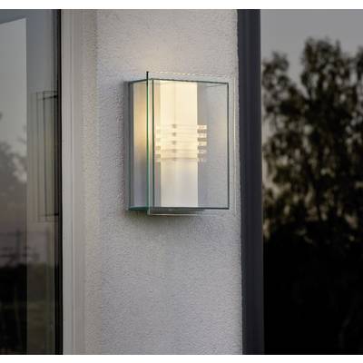 Konstsmide Sol 409-310 Außenwandleuchte  Energiesparlampe, LED E27 15 W Silber, Transparent