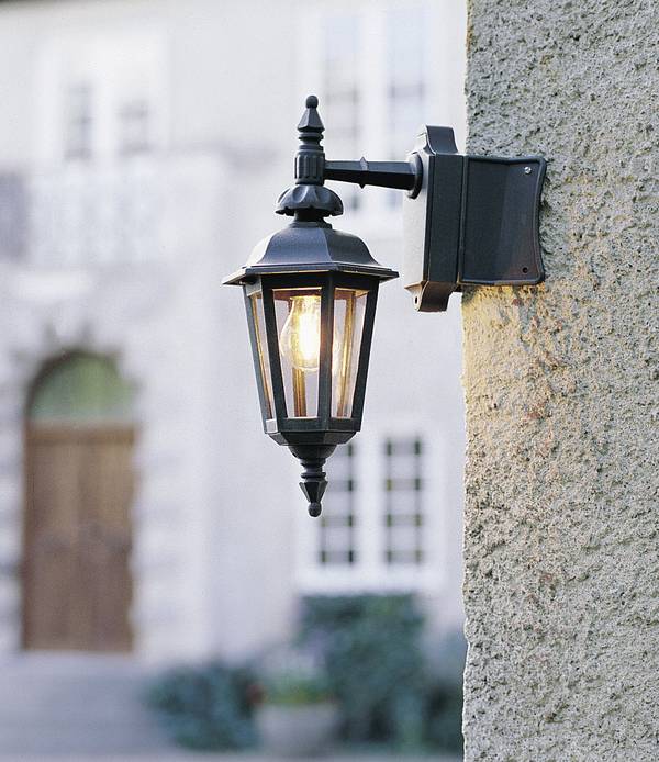 Konstsmide Pallas Down 519-750 Außenwandleuchte Energiesparlampe, LED E27 60 W Schwarz