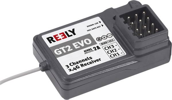 Reely GT2 EVO 3-Kanal Empfänger 2,4 GHz Stecksystem JR