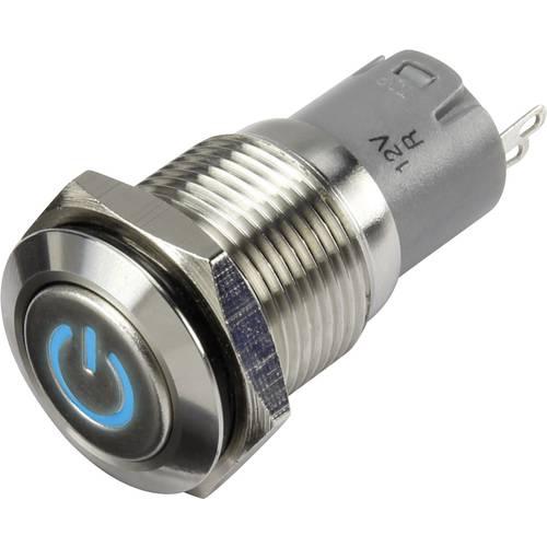 TRU COMPONENTS 1303018 LAS2GQF-11ZDT/B/12V/S/P Druckschalter 48 V/DC 2 A 1 x Ein/Ein rastend Blau IP65 1 St.