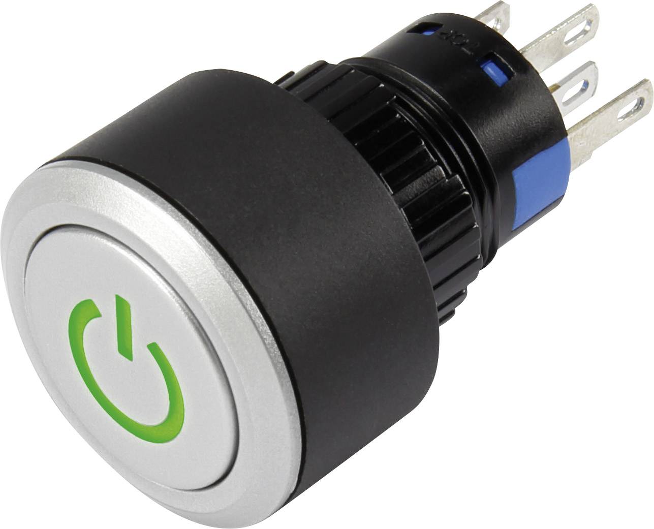 TRU COMPONENTS 1303030 LAS1-AWY-11T/G/12V/P Drucktaster 250 V/AC 3 A 1 x Aus/(Ein) tastend Grün IP65 1 St.
