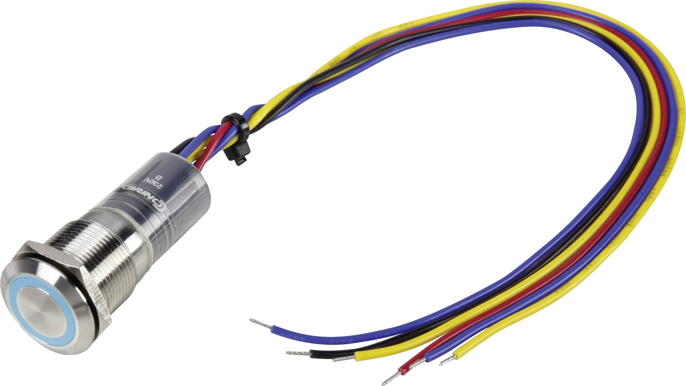TRU COMPONENTS 1303047 LAS1-GQ-11E/B/230V/IP67 Vandalismusgeschützter Drucktaster 250 V/AC 3 A 1 x Aus/(Ein) tastend Bla