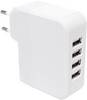 LogiLink USB Steckdosenadapter, 4x USB-Port, 24W