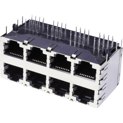 Thumbnail - econ connect 3022S4 Doppelstock Multiport 8 x RJ45 3022S4 Buchse, Einbau horizontal Polzahl Sensoren 8P8C Metall 1 St.