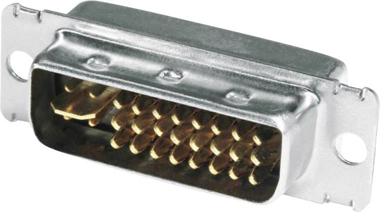 DVI connector Pin strip, straight Number of pins 29 Black econ connect