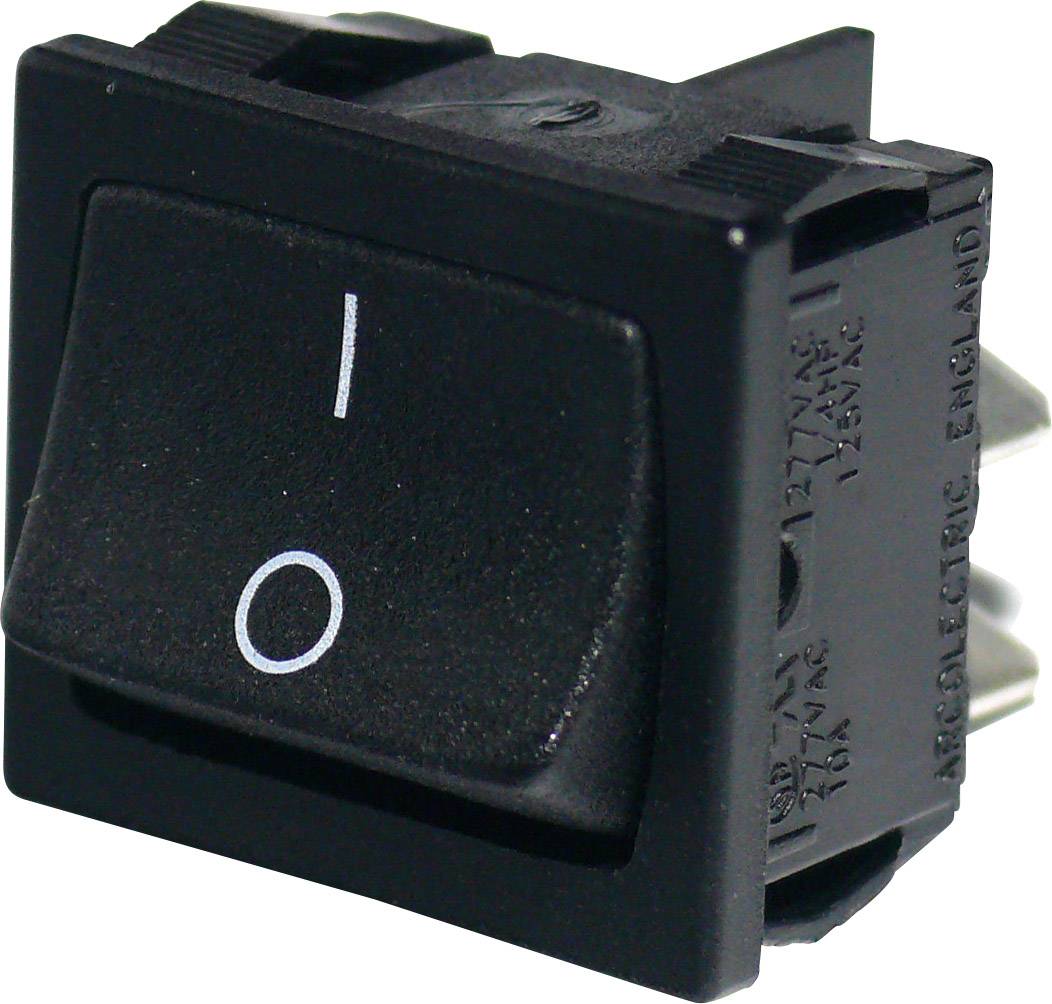 Auf diesem Bild sieht man einen Wippschalter aus der Industrie. Dieser ist so gebaut, dass er eine höhere Belastbarkeit aufweist.