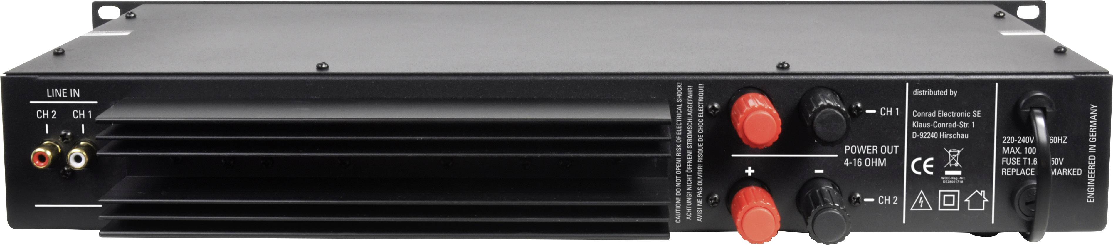 Renkforce MP-2000 PA Verstärker RMS Leistung je Kanal an 4 Ohm: 100 W-1