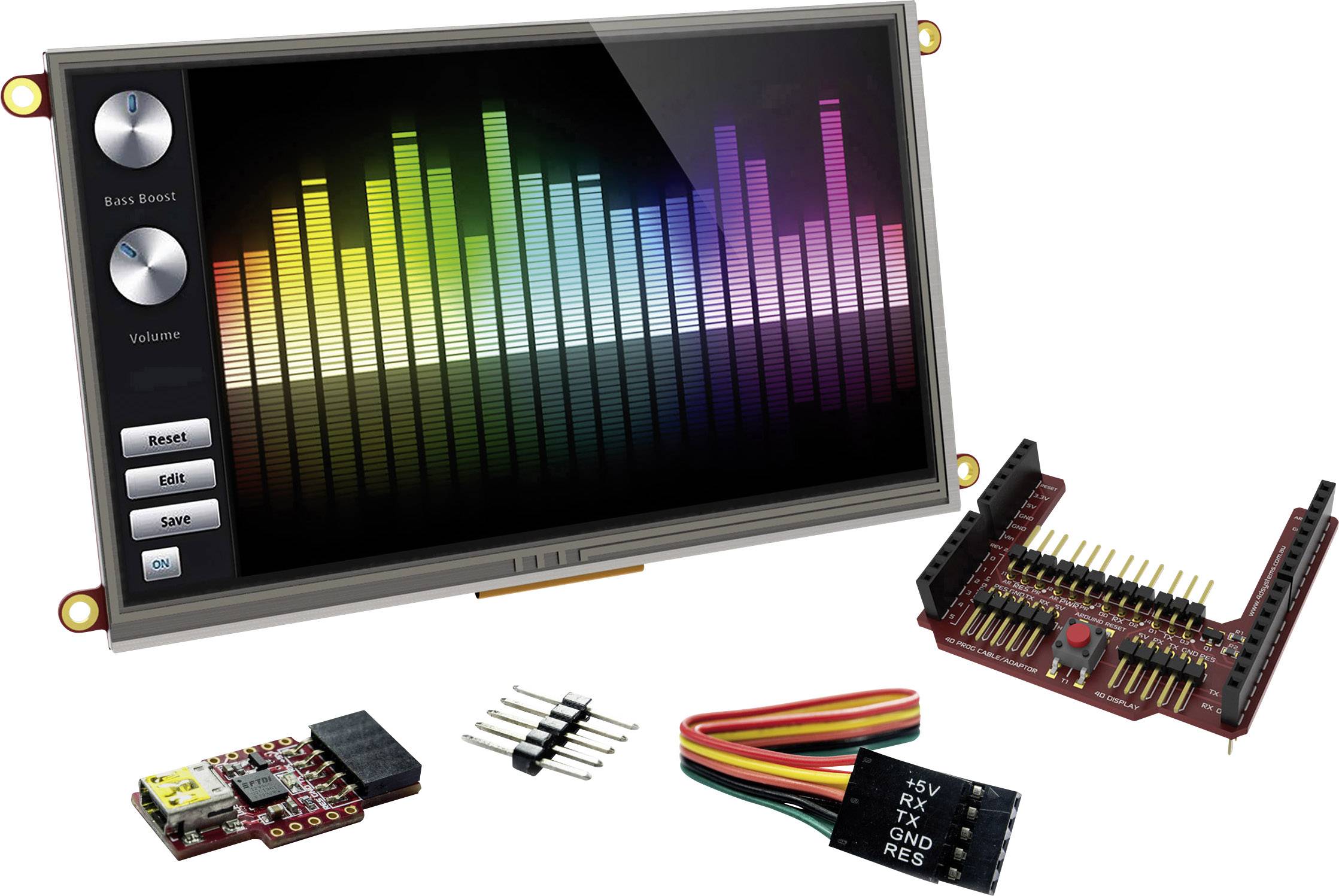 4D Systems gen4 Arduino kompatibles Display Resistiver Touchscreen 7 in, 800 x 480 pixel, für Arduino