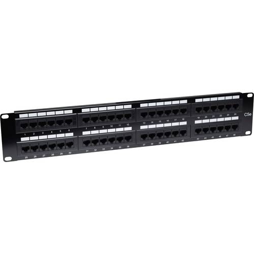 Intellinet 513579 48 Port Netzwerk-Patchpanel 483 mm (19) CAT 3, CAT 4, CAT 5, CAT 5e 2 HE Schwarz Unbestückt