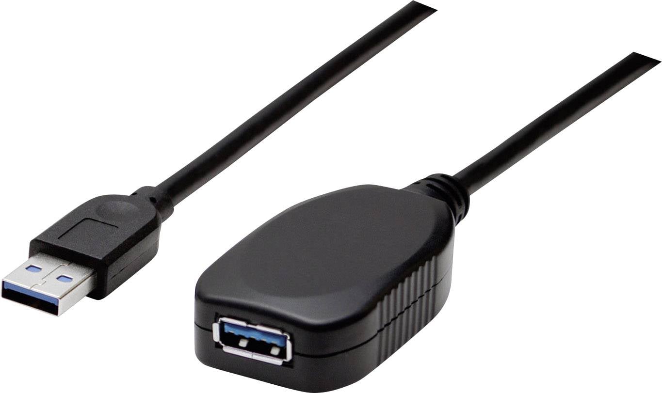 Manhattan USB-Kabel USB 3.2 Gen1 USB-A Stecker, USB-A Buchse 5.00 m Schwarz 150712
