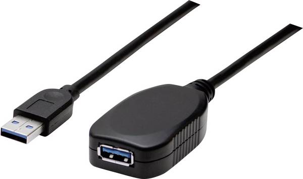 Manhattan USB-Kabel  USB 3.2 Gen1 USB-A Stecker, USB-A Buchse 5.00 m Schwarz  150712